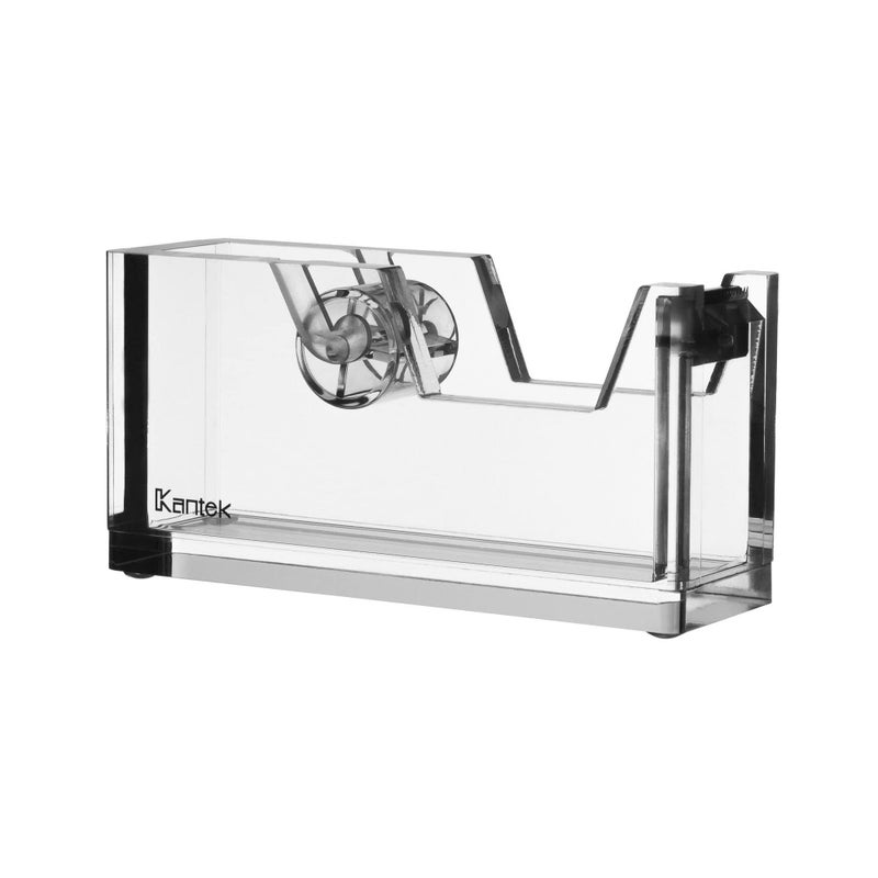 Kantek Desktop Tape Dispenser, 1"" Core, Heavy Cast Acrylic, Clear - Image 1